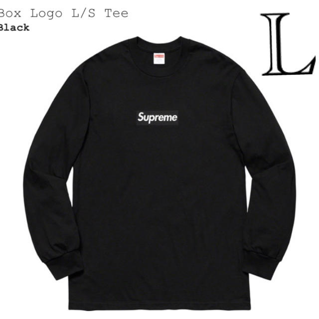 supreme l/s box logo tee black Lトップス