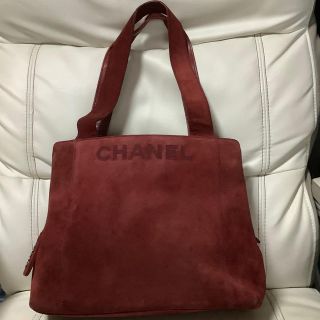 シャネル(CHANEL)の明日までお値下げ！シャネル　スエード　トートバッグ　レッド系(ショルダーバッグ)