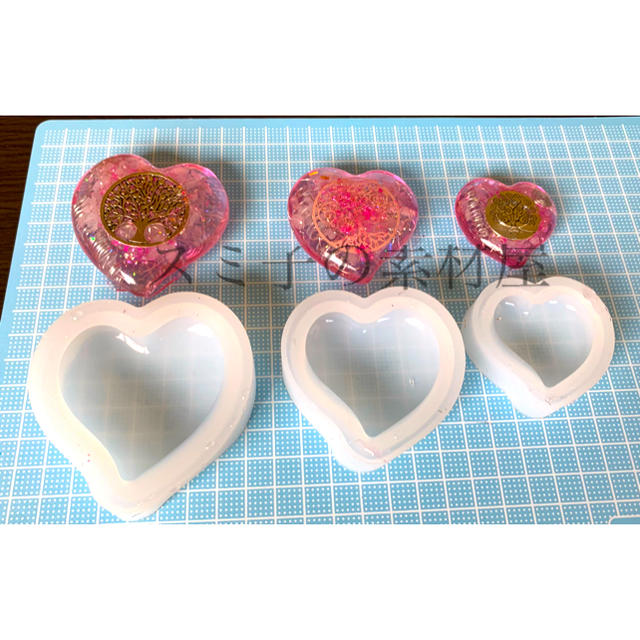 贈答品 ぷっくり ハート シリコンモールド 大中小 3サイズ 3D ネイル 2個セット ぷっくり ハート シリコンモールド 大中小 3サイズ 3D ネイル