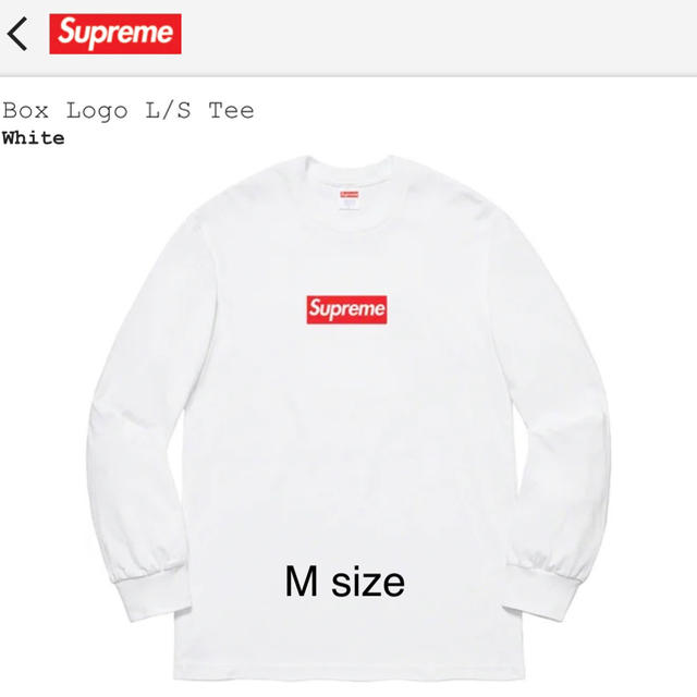 Supreme Box Logo L/S Tee MサイズTシャツ/カットソー(七分/長袖)