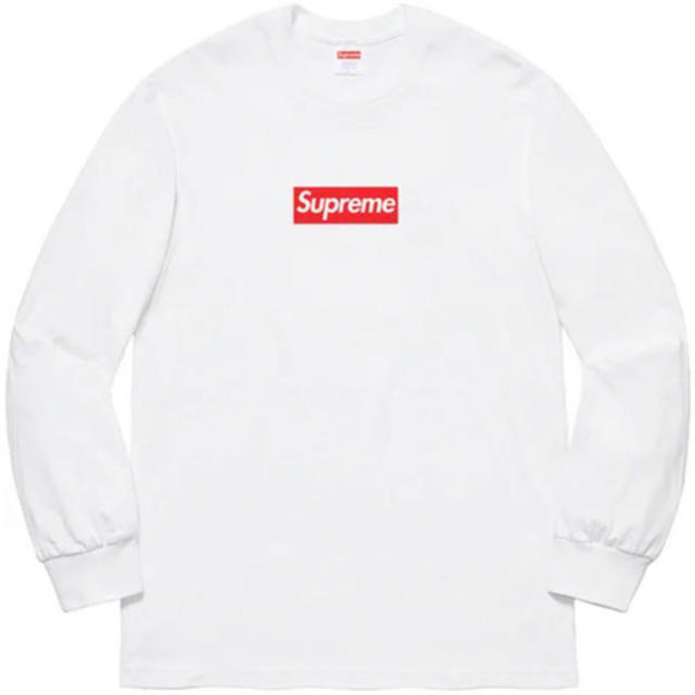 正規 値段 Supreme Box Logo L/S Tee White L Tシャツ/カットソー(七分