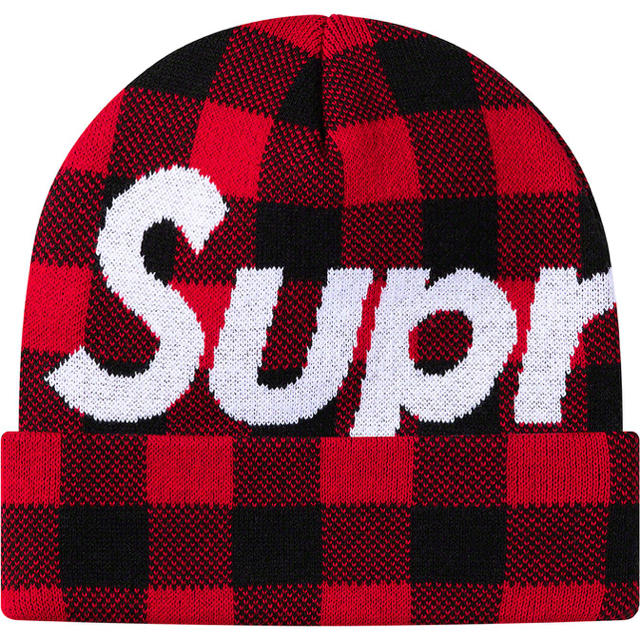 Supreme(シュプリーム)のsupreme Big Logo Beanie Red Plaid シュプリーム メンズの帽子(ニット帽/ビーニー)の商品写真