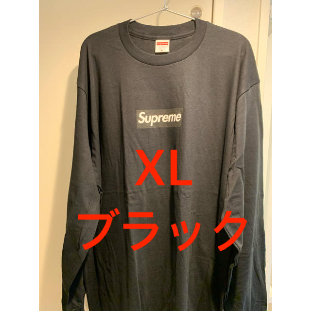 最高の品質の  Supreme - supreme Box Logo L/S Tee ブラック XL Tシャツ/カットソー(七分/長袖)