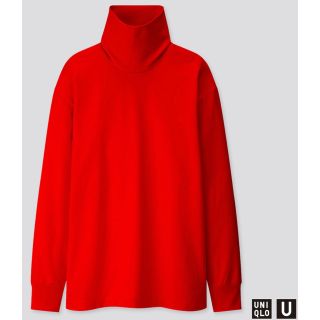 ユニクロ(UNIQLO)の ユニクロU タートルネックTシャツ オレンジ M 新品タグ付き(ニット/セーター)