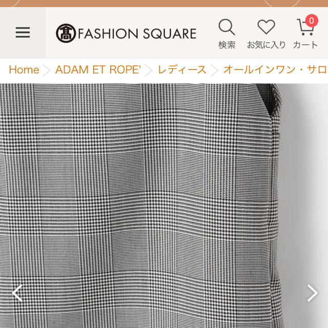 Adam et Rope'(アダムエロぺ)のアダムエロペVネックグレンチェックロンパース レディースのパンツ(オールインワン)の商品写真