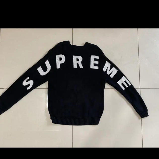 supreme back logo sweater north face ニット