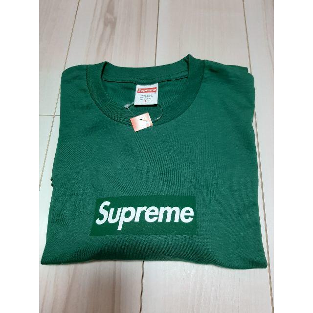【公式】 tee logo box supreme S green Small L/S Tシャツ/カットソー(半袖/袖なし)