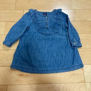 ベビーギャップ(babyGAP)のデニムフリルワンピース♡90(ワンピース)