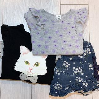 女の子　秋冬　長袖Tシャツ　ショートパンツ　フェリシモ猫部　ユニクロ(Tシャツ/カットソー)