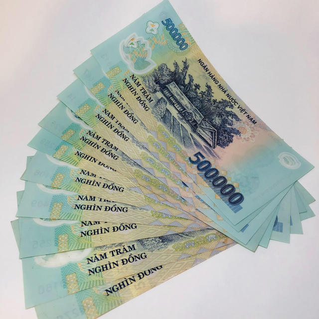 希少　ベトナム　紙幣　最高額紙幣　ベトナムドン　50万ドン×12枚　600万ドン貨幣
