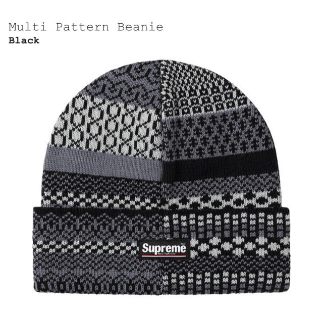 Supreme(シュプリーム)のsupreme Multi Pattern Beanie black ニット帽 メンズの帽子(ニット帽/ビーニー)の商品写真