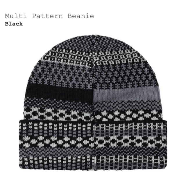 Supreme(シュプリーム)のsupreme Multi Pattern Beanie black ニット帽 メンズの帽子(ニット帽/ビーニー)の商品写真