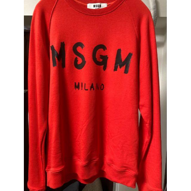 MSGM トレーナー スウェット 赤薄手 Sサイズ