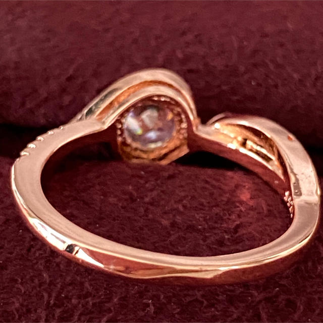 天然ダイヤ ローズゴールドリング　16号 レディースのアクセサリー(リング(指輪))の商品写真