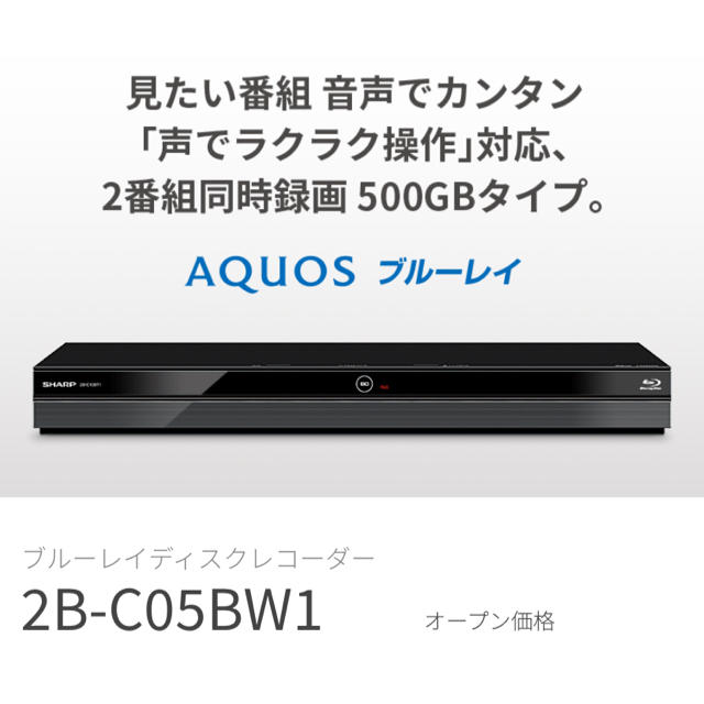 SHARPシャープ2B-C10BT1 ブルーレイ5枚付HDMIケーブル付