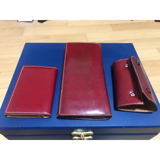 GANZO - 万双 ブライドルレザー 3点セット 長財布 キーケース 名刺入れ