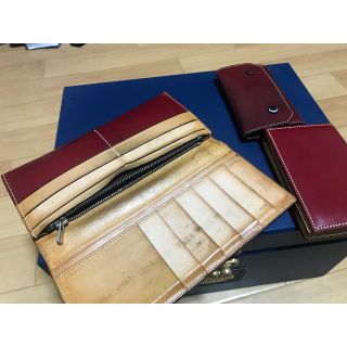 万双 ブライドルレザー 3点セット 長財布 キーケース 名刺入れ ganzo