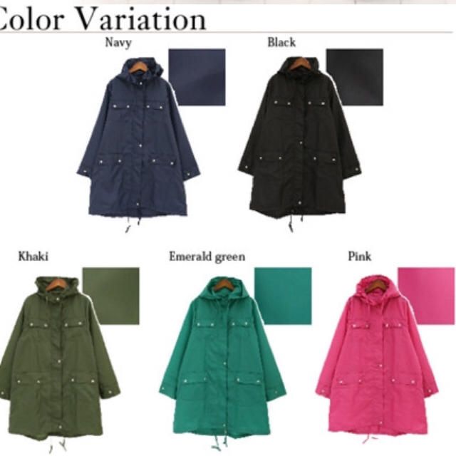 《全11色》ZIP式レインコートフード付 レディースのジャケット/アウター(トレンチコート)の商品写真