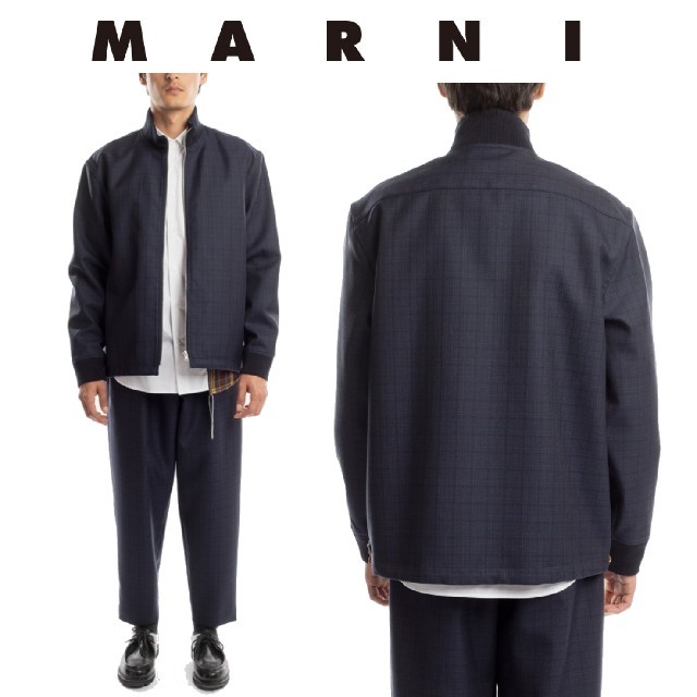 MARNI シャドーチェック ハイネック ジップアップブルゾン | フリマアプリ ラクマ