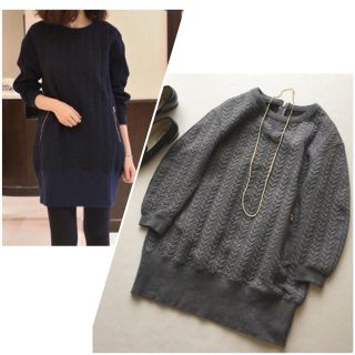 スピックアンドスパン(Spick & Span)の美品♡人気 Spick&Span ケーブルスウェットオーバーコクーンワンピース(ミニワンピース)