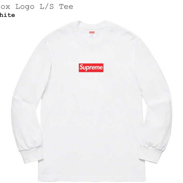 Tシャツ/カットソー(七分/長袖)Box Logo L/S Tee White