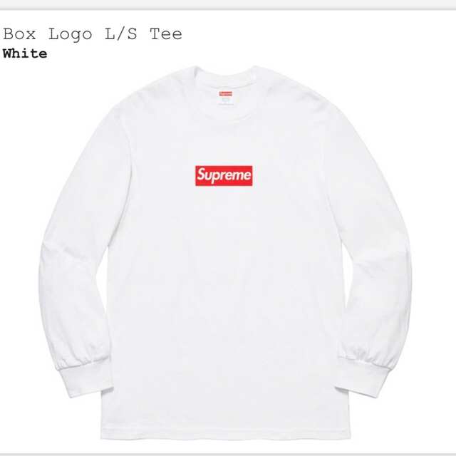 supreme Box Logo L/S White Large Tシャツ