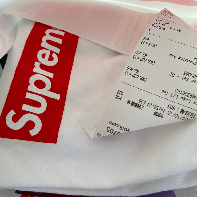 Supreme(シュプリーム)のSupreme box logo L/S tee 白L メンズのトップス(Tシャツ/カットソー(七分/長袖))の商品写真