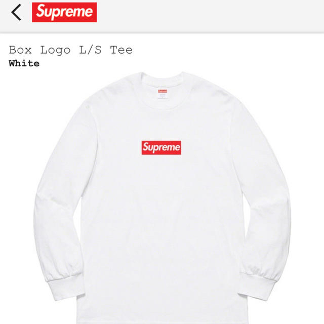 メンズsupreme 20aw box logo l/s tee 白S