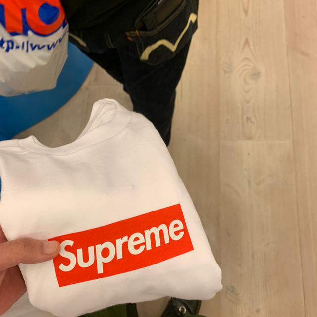 Tシャツ/カットソー(七分/長袖)Supreme box logo t shirt white M