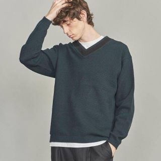 ビューティアンドユースユナイテッドアローズ(BEAUTY&YOUTH UNITED ARROWS)のBY バルキー ピケ ライン Vネック ニット(ニット/セーター)