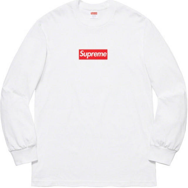 【気質アップ】 L/S Logo Box 【Lサイズ】Supreme Tee White  Tシャツ/カットソー(七分/長袖)