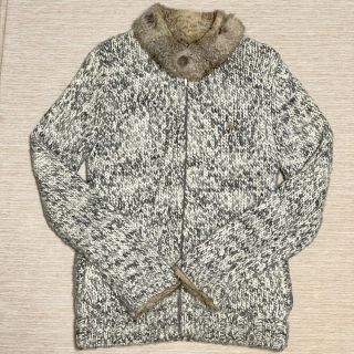 バーバリー(BURBERRY)のBURBERRY BLACKLABEL ラビットファー付ニットジャケット(ニット/セーター)