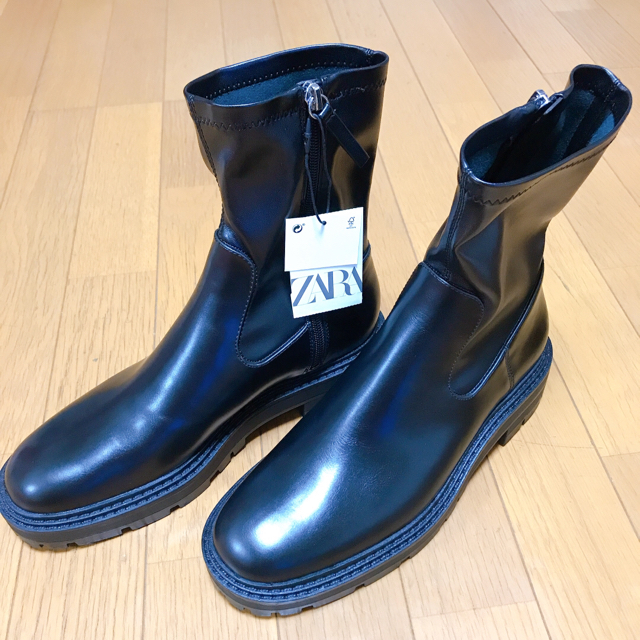 ZARA - トラックソール付きローヒールアンクルブーツ 39 ZARA - トラックソール付きローヒールアンクルブーツ 39