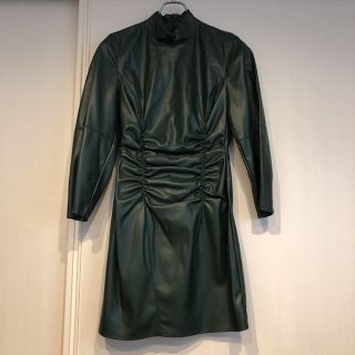 ザラ(ZARA)の新品未使用☆ZARA フェイクレザーワンピース(ミニワンピース)