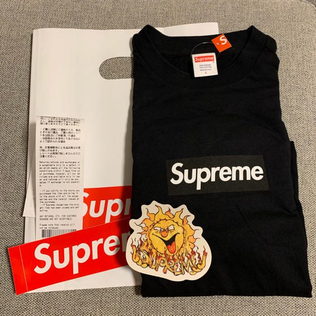 メンズSupreme Box Logo L/S T-Shirts Black L