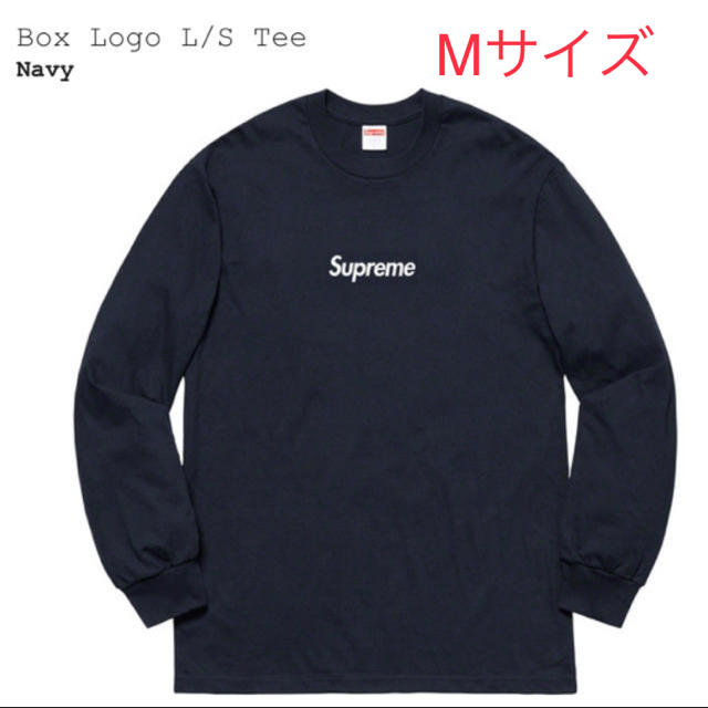 Supreme Box Logo L/S Tee Navy M ネイビー