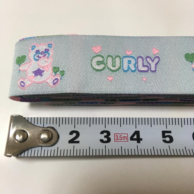 Curly Collection(カーリーコレクション)のテープ☆リボン☆水色カーリーコレクションカーリーベアハンドメイドリメイククマくま ハンドメイドの素材/材料(各種パーツ)の商品写真