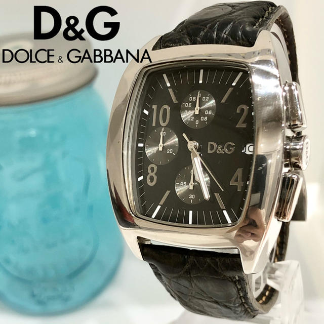 DOLCE&GABBANA(ドルチェアンドガッバーナ)の41 ドルガバ時計　メンズ腕時計　新品電池　クロノグラフ　デイト入り メンズの時計(腕時計(アナログ))の商品写真