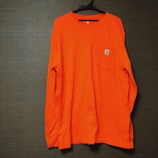 カーハート(carhartt)の【Carhartt】WORKWEAR ポケット ロンT オレンジ(Tシャツ/カットソー(七分/長袖))