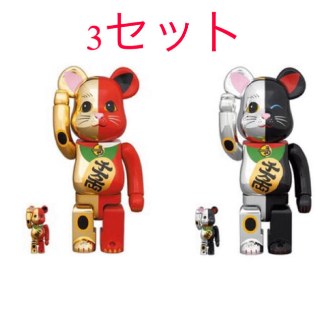 BE@RBRICK 400% 招き猫 金×赤 銀×黒 セット ベアブリックエンタメ/ホビー