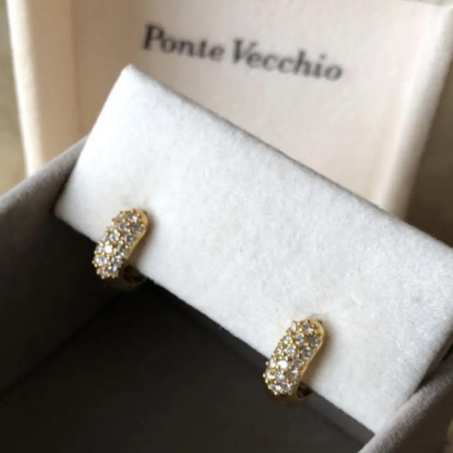 高い素材】 PonteVecchio ダイヤ フープピアス Vecchio Ponte - ピアス