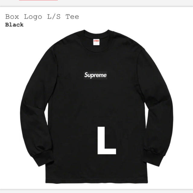 supreme box logo L/S tee 黒 L