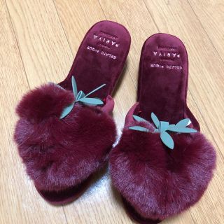 ジェラートピケ(gelato pique)の未着用 美品 ジェラートピケ【PARIYA】ストロベリールームシューズ　RED(スリッパ/ルームシューズ)