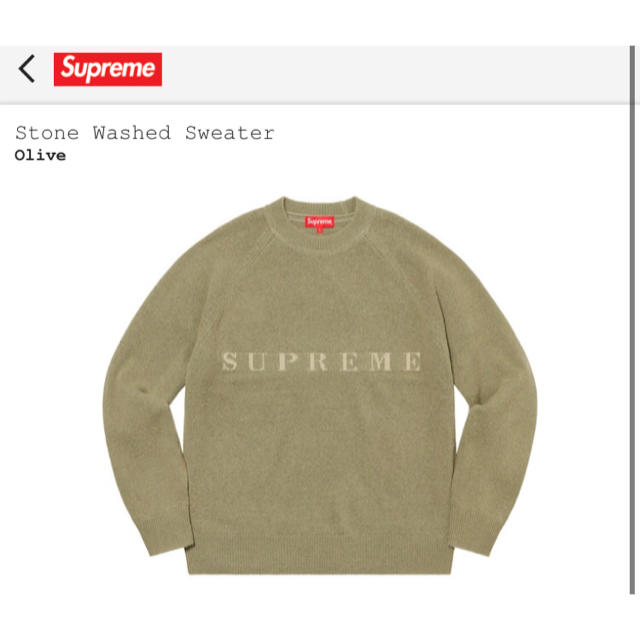 トップスL サイズ Supreme Stone Washed Sweater Olive