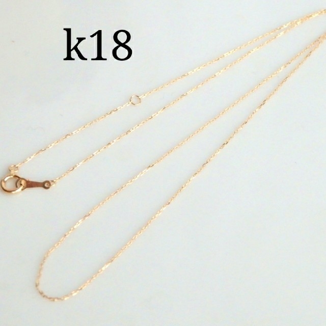 ribbon様専用　k18ネックレス   あずきチェーン　18金   18k ハンドメイドのアクセサリー(ネックレス)の商品写真