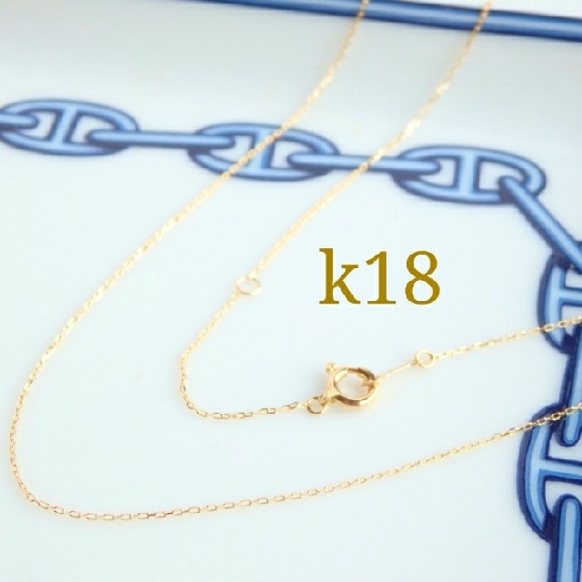 ribbon様専用　k18ネックレス   あずきチェーン　18金   18k ハンドメイドのアクセサリー(ネックレス)の商品写真