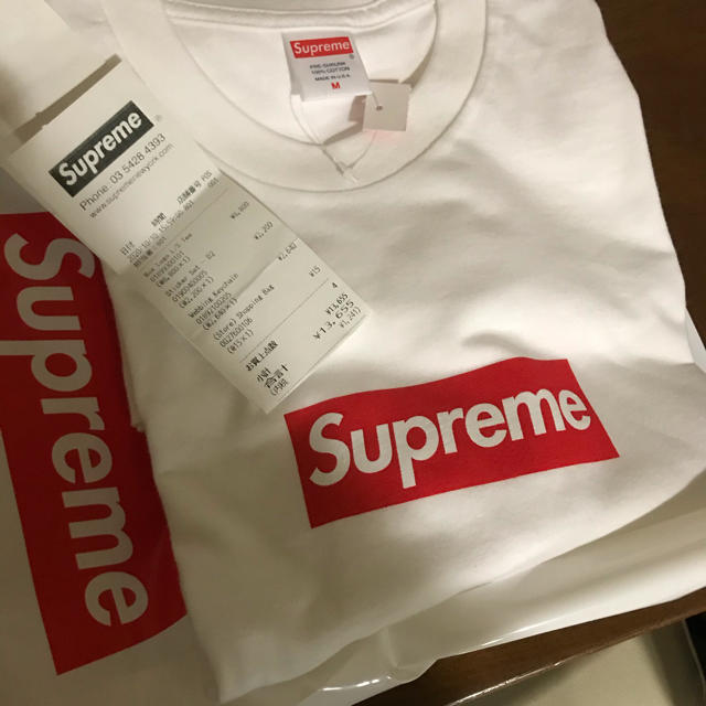 Mサイズ supreme Box Logo L/S Tee White 白