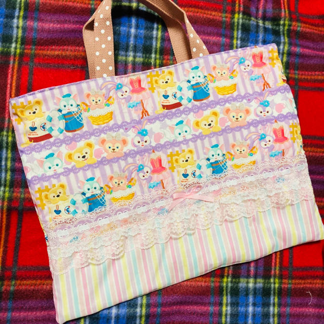 ダッフィーフレンズ　レッスンバック　ハンドメイド ハンドメイドのキッズ/ベビー(バッグ/レッスンバッグ)の商品写真