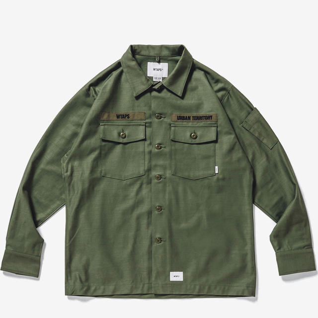 WTAPS 20AW BUDS LS COTTON SATIN OD M 新品トップス