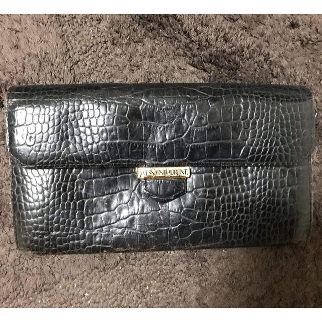 大幅値下げ!! 貴重 美品  YSL 二つ折り財布 グレー